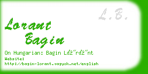 lorant bagin business card